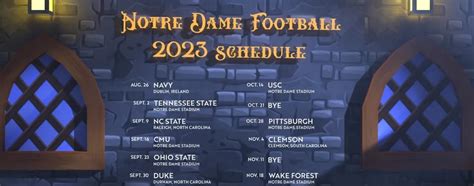 Notre Dame Announces 2023 Football Schedule | Stories | Giving to Notre Dame | University of ...