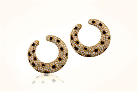 Cartier Gold and Onyx Panther Earrings - M. Khordipour