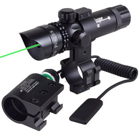 Shockproof Adjuctatble Laser Scope Tactical Green Dot Laser Sight Rifle Gun Scope 5mW Laser ...