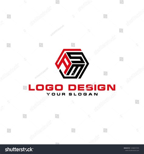 Asm Logo Design Alphabet Logo Geometric Stock Vector (Royalty Free) 1258837255