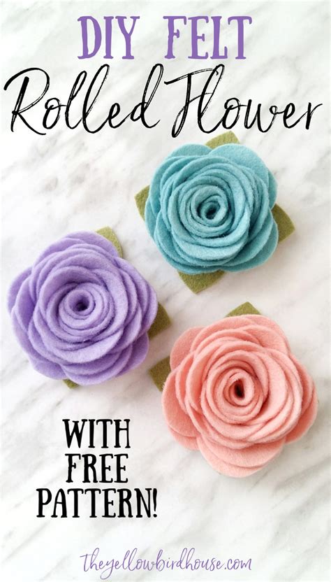 How to Make Felt Flowers - DIY with free printable pattern