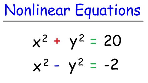 Nonlinear And Linear Equations