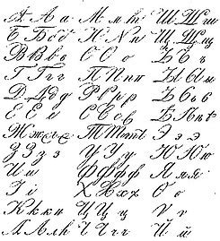 Russisch kursiv - Russian cursive - qaz.wiki