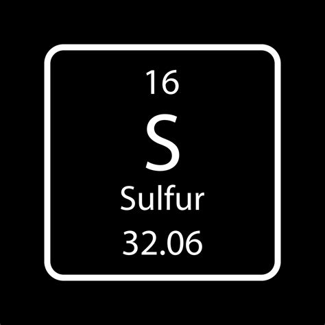 Sulfur symbol. Chemical element of the periodic table. Vector illustration. 12578652 Vector Art ...