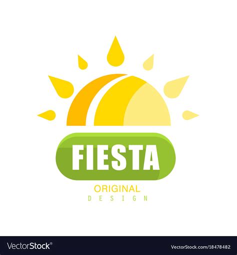 Fiesta original logo design colorful label with Vector Image