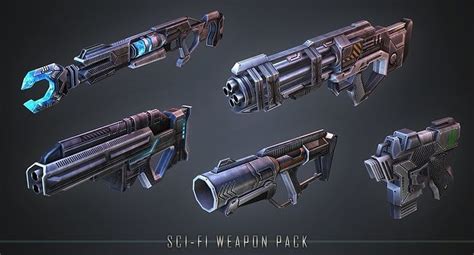 3D Model Collection Sci-fi Weapon Pack VR / AR / low-poly | CGTrader