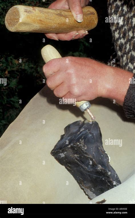 Flint knapping hi-res stock photography and images - Alamy