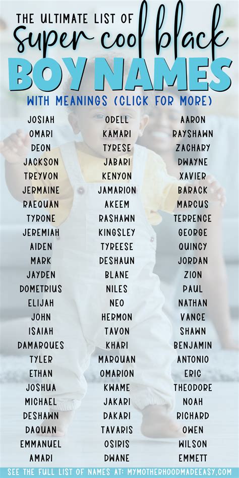 235+ Best African American Black Baby Boy Names (+meanings) – My Motherhood Made Easy in 2024 ...