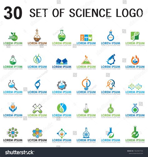 Set Science Vector Set Education Logo Stock Vector (Royalty Free ...