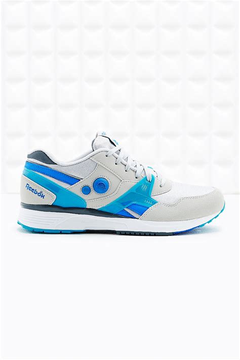 Reebok Pump Running Dual Trainers In Grey And Blue in Blue for Men ...