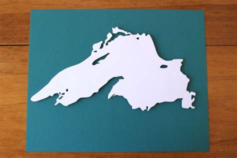 Lake Superior Silhouette 8 x 10 original papercut by Crafterall