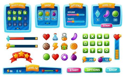 Game Ui Set Vector Art, Icons, and Graphics for Free Download