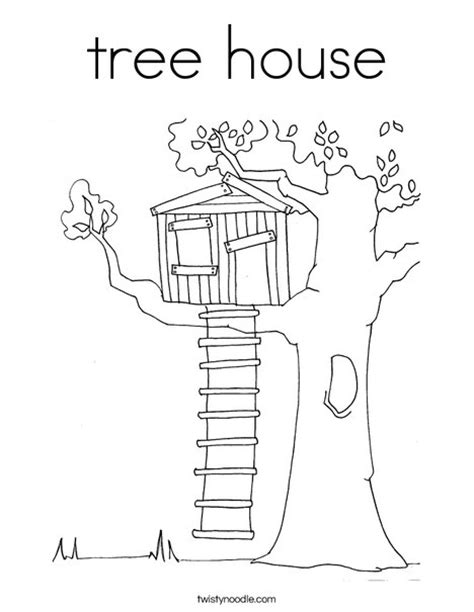 tree house Coloring Page - Twisty Noodle