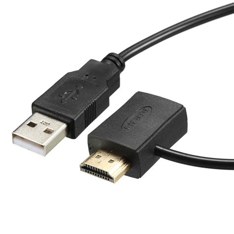 HDMI to HDMI Adapter with 2.0 USB Connector HDMI Male to HDMI Female Cable 0.5m 1. Ft for HDTV ...