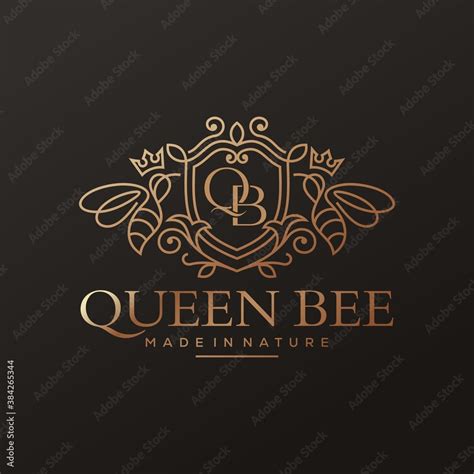 Queen bee luxury logo. Bee honey graphic design template vector ...