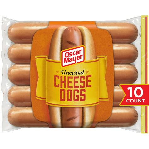 Oscar Mayer Uncured Cheese Hot Dogs, 10 ct Pack - Walmart.com - Walmart.com