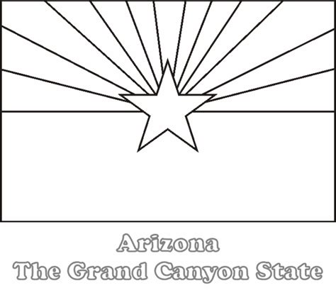 Large, Printable Arizona State Flag to color, from NETSTATE.COM