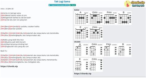 Chord: Tak Lagi Sama - tab, song lyric, sheet, guitar, ukulele | chords.vip