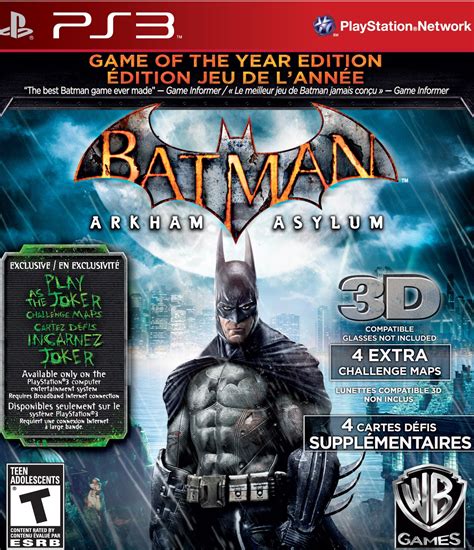 Batman Arkham Asylum: Game of the Year Greatest Hits Release Date (Xbox 360, PS3)