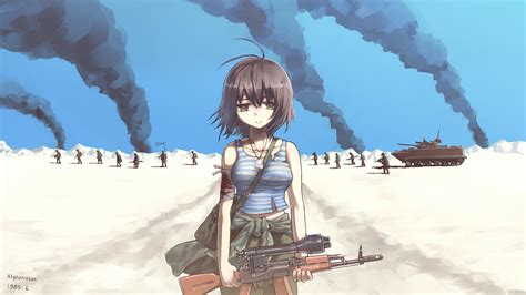 Anime Girl With Gun On War In Afghanistan 4k Wallpaper,HD Anime Wallpapers,4k Wallpapers,Images ...