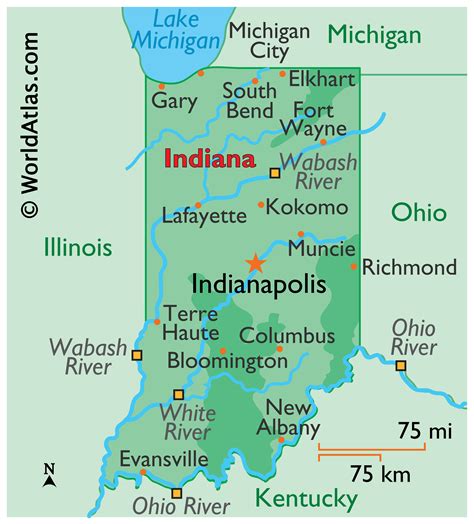 Large Indiana County Map