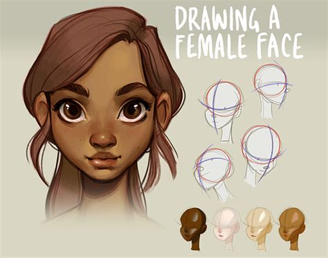 Tutorial: Drawing a Female Face on Cubebrush.co | Female face drawing ...