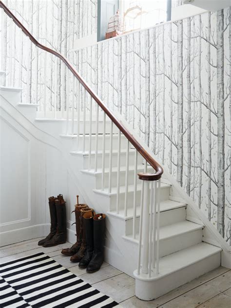 Hallway wallpaper ideas - Scandinavian - Staircase - Sussex - by Wallpaperdirect