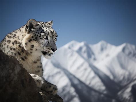 Premium AI Image | The Solitude of the Snow Leopard in the Himalayas