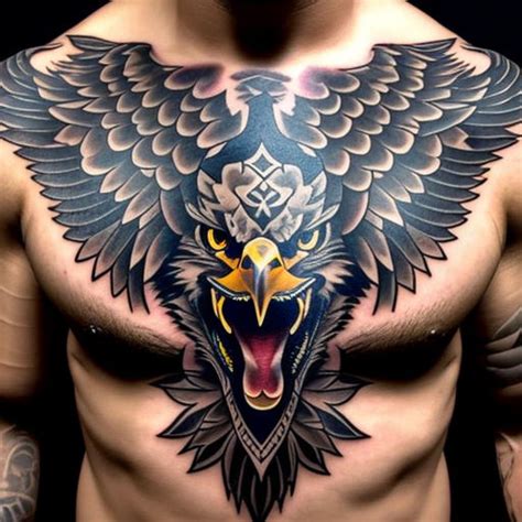 Eagle Chest Tattoo Outline