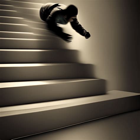 Person Falling Down Stairs · Creative Fabrica