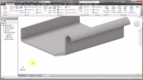 Design a sheet metal contour flange using Autodesk Inventor