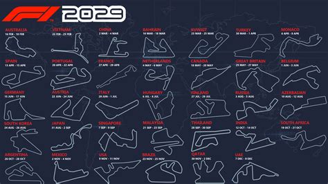 2029, 34 race calendar. Not stressful for the teams at all : r/formula1