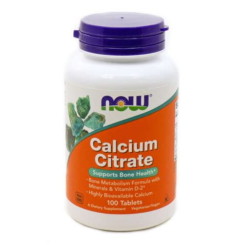 Calcium Citrate by Now Foods 100 Tablets - Walmart.com