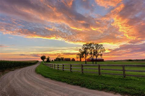 Sunset On The Farm Photograph by Mark McDaniel - Pixels