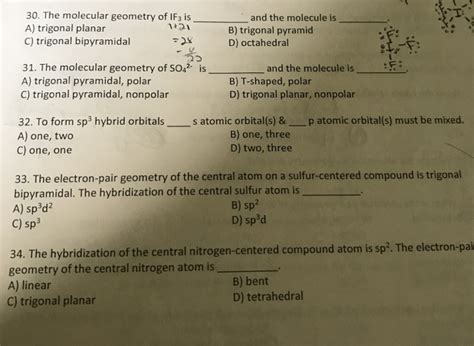 Solved 30. The molecular geometry of IF3 is and the molecule | Chegg.com