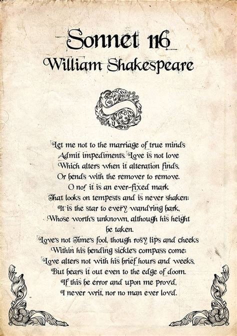 Sonnet 116, Poem by William Shakespeare, William Shakespeare Artwork ...