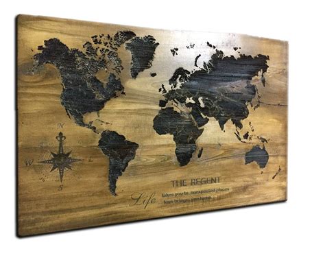 Wood World Map Cut Out - Map