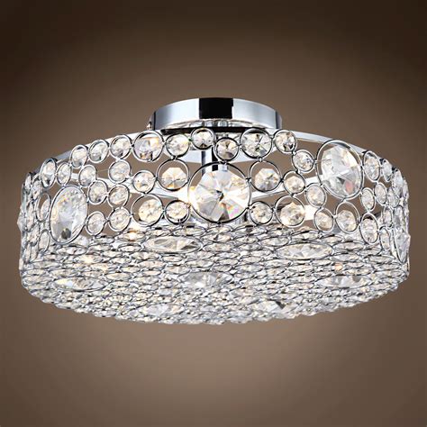 Joshua Marshal Limited Edition 4 Light 13" Round Crystal Semi Flush ...