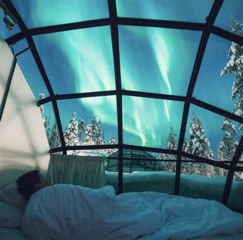 A cozy place to watch the northern lights from an igloo in Lapland. | Rebrn.com