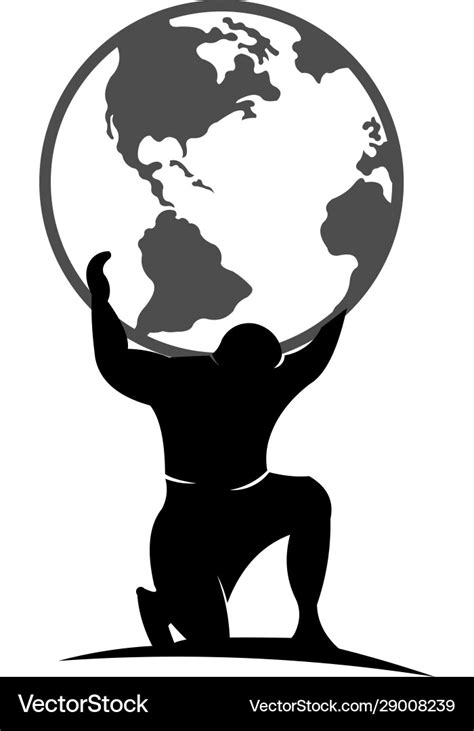 Atlas titan holding globe design Royalty Free Vector Image