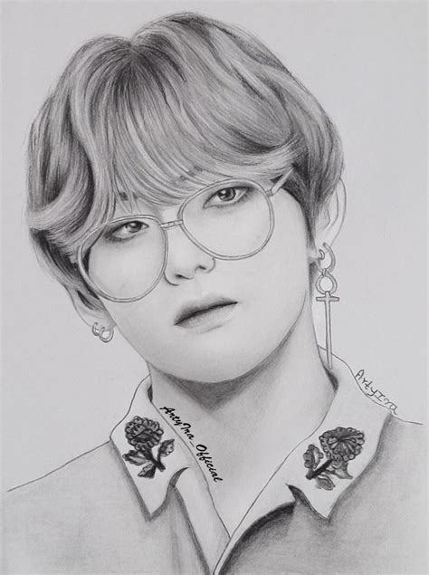 How To Draw BTS V (kim taehyung) | Nature art drawings, Drawings, Bts drawings