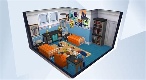 Check out this room in The Sims 4 Gallery! - Sporty kid bedroom with two beds. #parenthood #kid ...