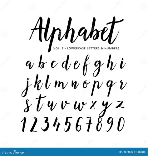 Hand Drawn Alphabet. Script Font. Brush Font Cartoon Vector ...