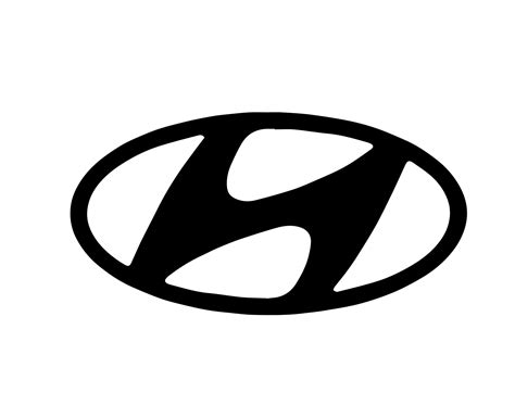 Hyundai Brand Logo Car Symbol Black Design South Korean Automobile Vector Illustration 20500330 ...