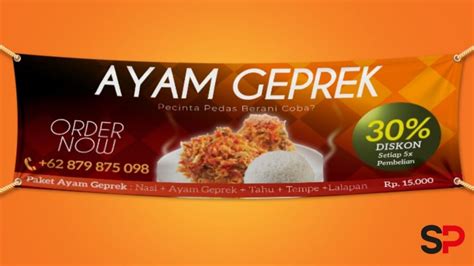 Contoh Spanduk Jualan Ayam Geprek Pak - IMAGESEE