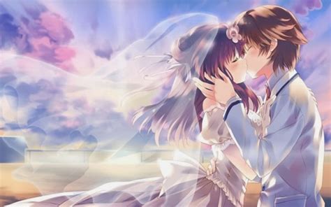 Anime Wedding Couple Kiss Image - Cute Anime Wedding - 1280x800 Wallpaper - teahub.io