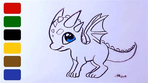 How to Draw a Baby Dragon - Part 4 (Slow Version) - YouTube