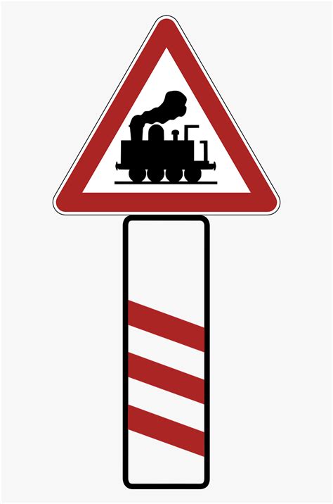 Level Crossing Sign 80m Ahead , Free Transparent Clipart - ClipartKey