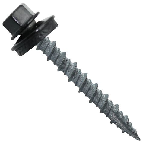 Metal ROOFING SCREWS: (250) 10 x 1-1/2" Black Hex Head Sheet Metal Roof Screw. Self starting ...