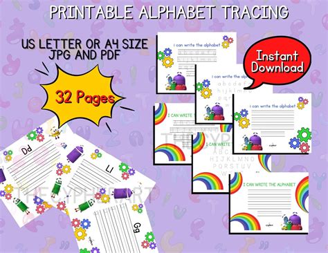 Printable Storybots Alphabet Tracing Worksheets Storybots | Etsy